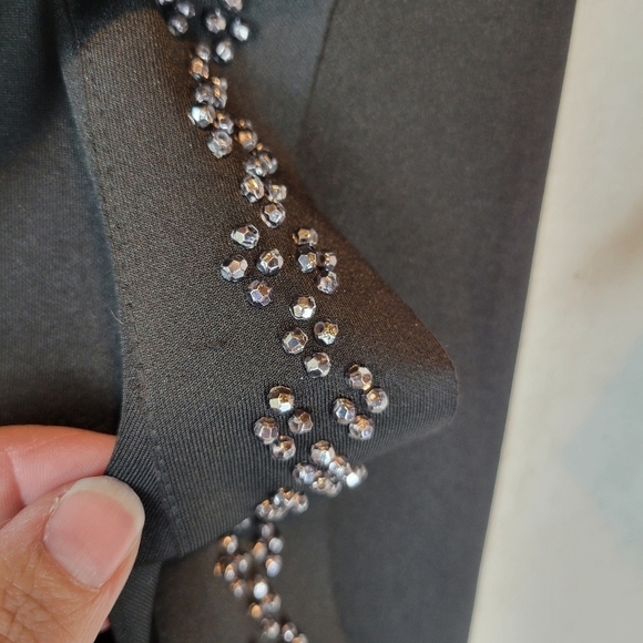 NWT Xscape Women's Ruched Off-The-Shoulder Gown in Gunmetal Black - Picture 7 of 14